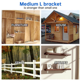 KOMOHOM fence-framing brace in galvanized finish resists weathering.