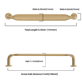 KOMOTIA 5-inch drawer pull in champagne bronze with ergonomic grip