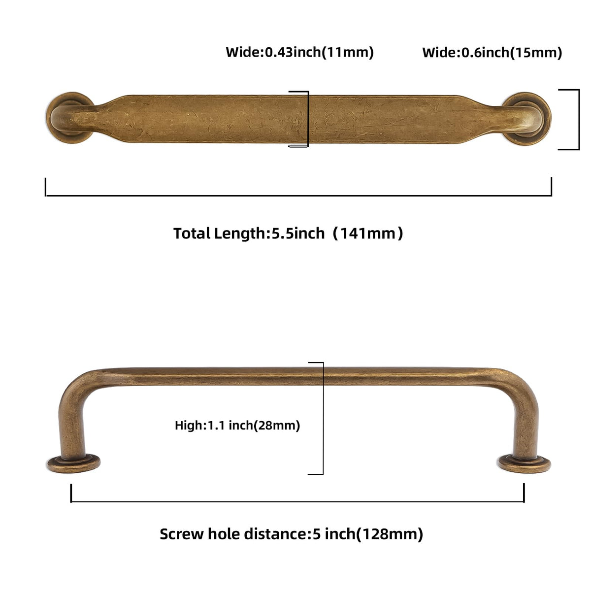 KOMOTIA zinc alloy drawer pull close-up shows premium finish.