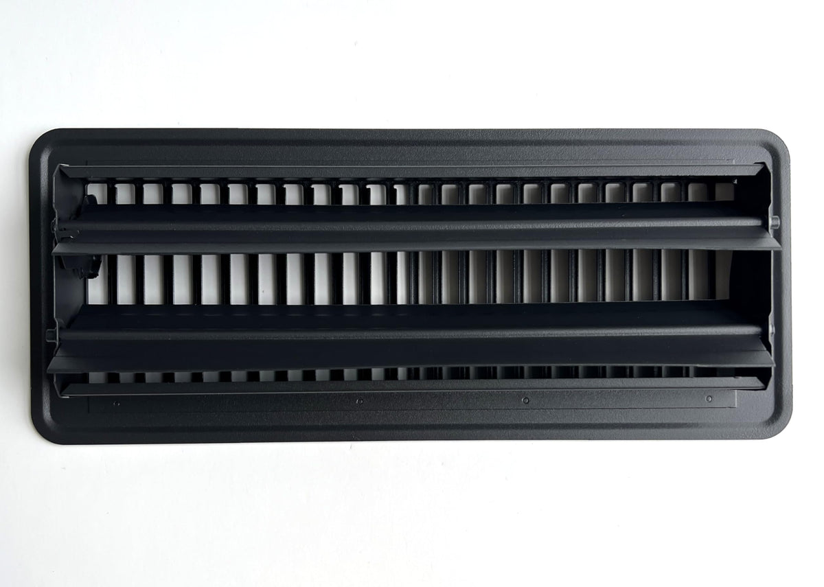 KOMPELL AIRE black matte finish floor register adds sleek style to any room.