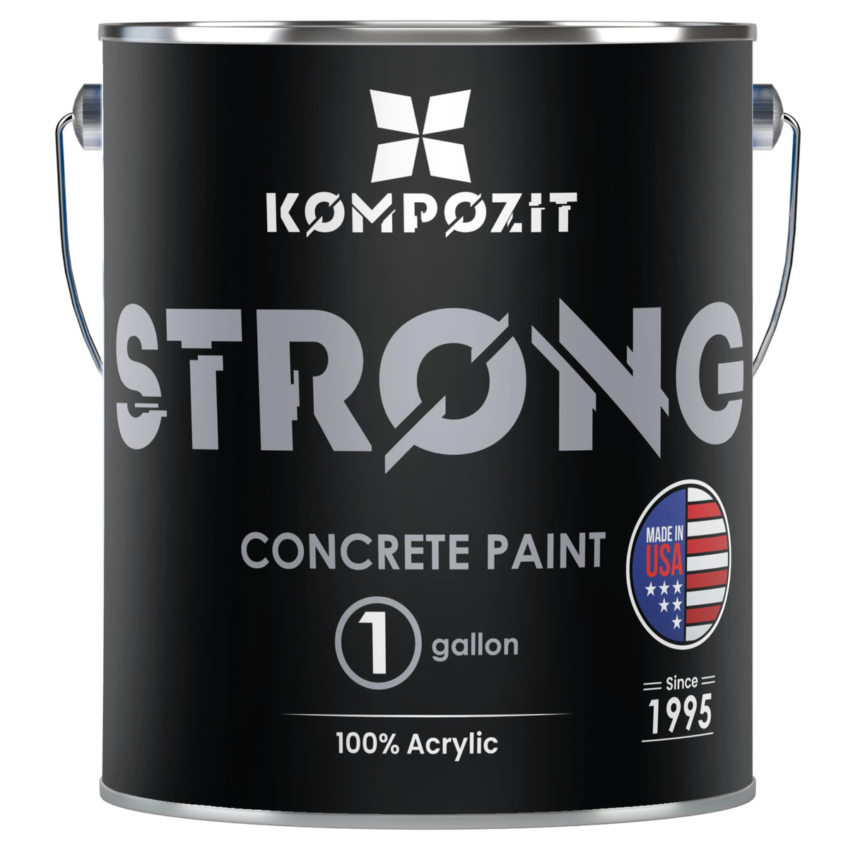 KOMPOZIT Dove Gray concrete floor paint bottle, 1 gallon, for easy DIY projects