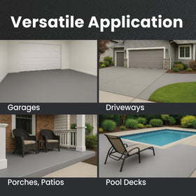 KOMPOZIT Dove Gray garage-floor application showing tire resistance