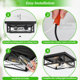 Kondras durable metal construction; safe and reliable ceiling lighting.