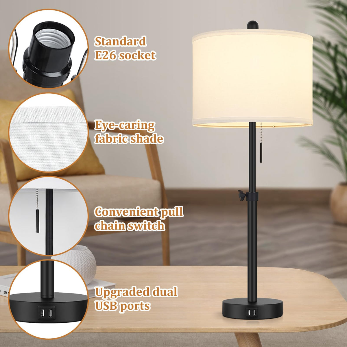 Kondras E26 compatibility supports LED or smart bulbs