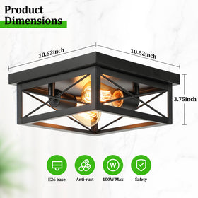Kondras industrial square design black finish for kitchen or living space.