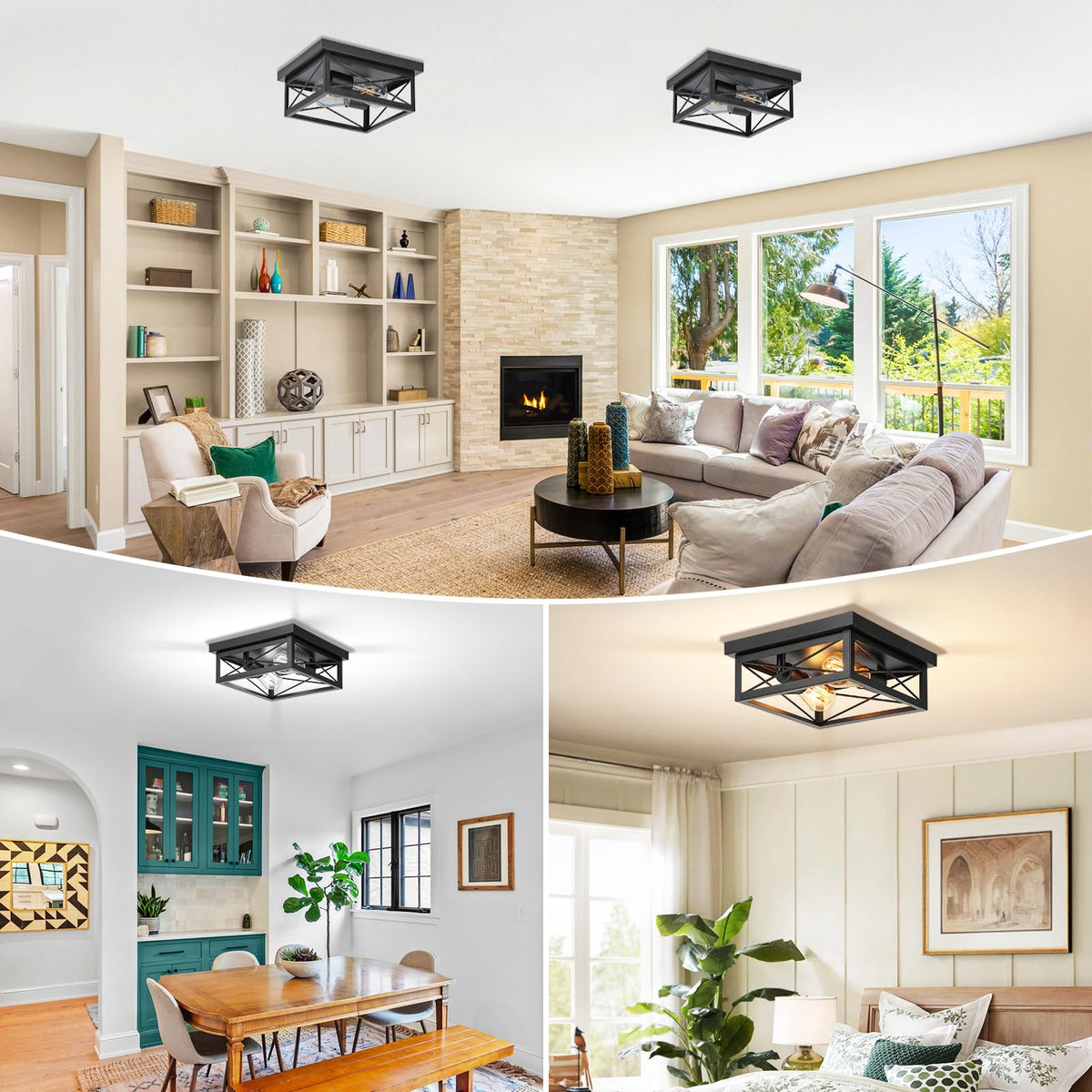 Kondras installation-ready flush mount; quick two-step setup.