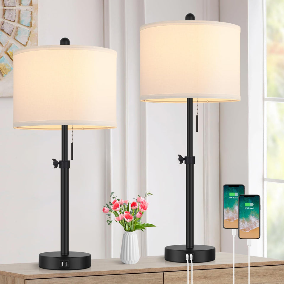 Kondras table lamp height adjustable 23 to 30 inches for flexible bedside lighting
