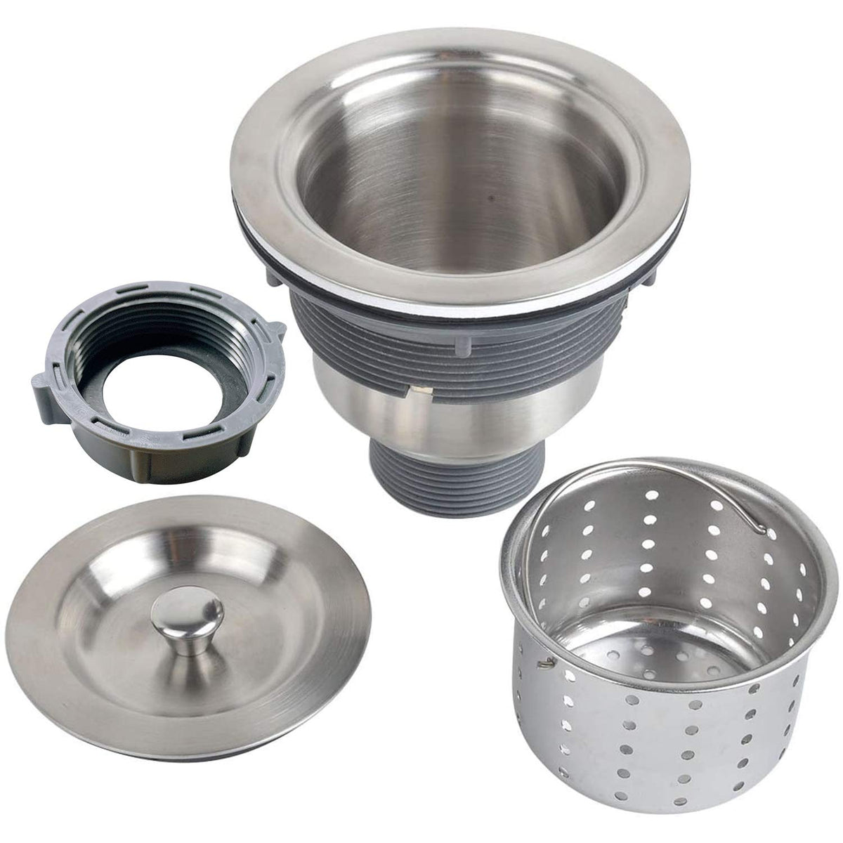 KONE deep basket strainer shown to prevent debris and clogs in busy sinks