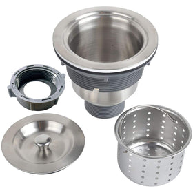 KONE deep basket strainer shown to prevent debris and clogs in busy sinks