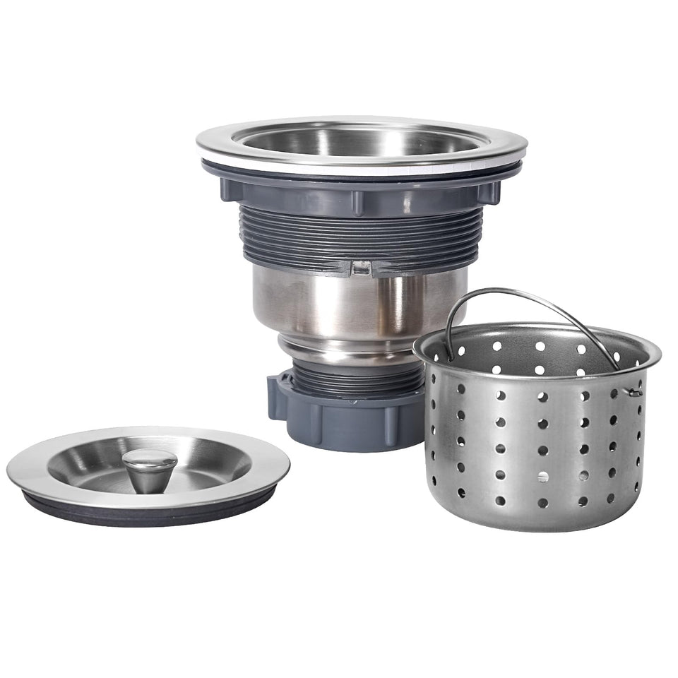 KONE sink drain assembly kit for quick kitchen upgrades with a visible complete set
