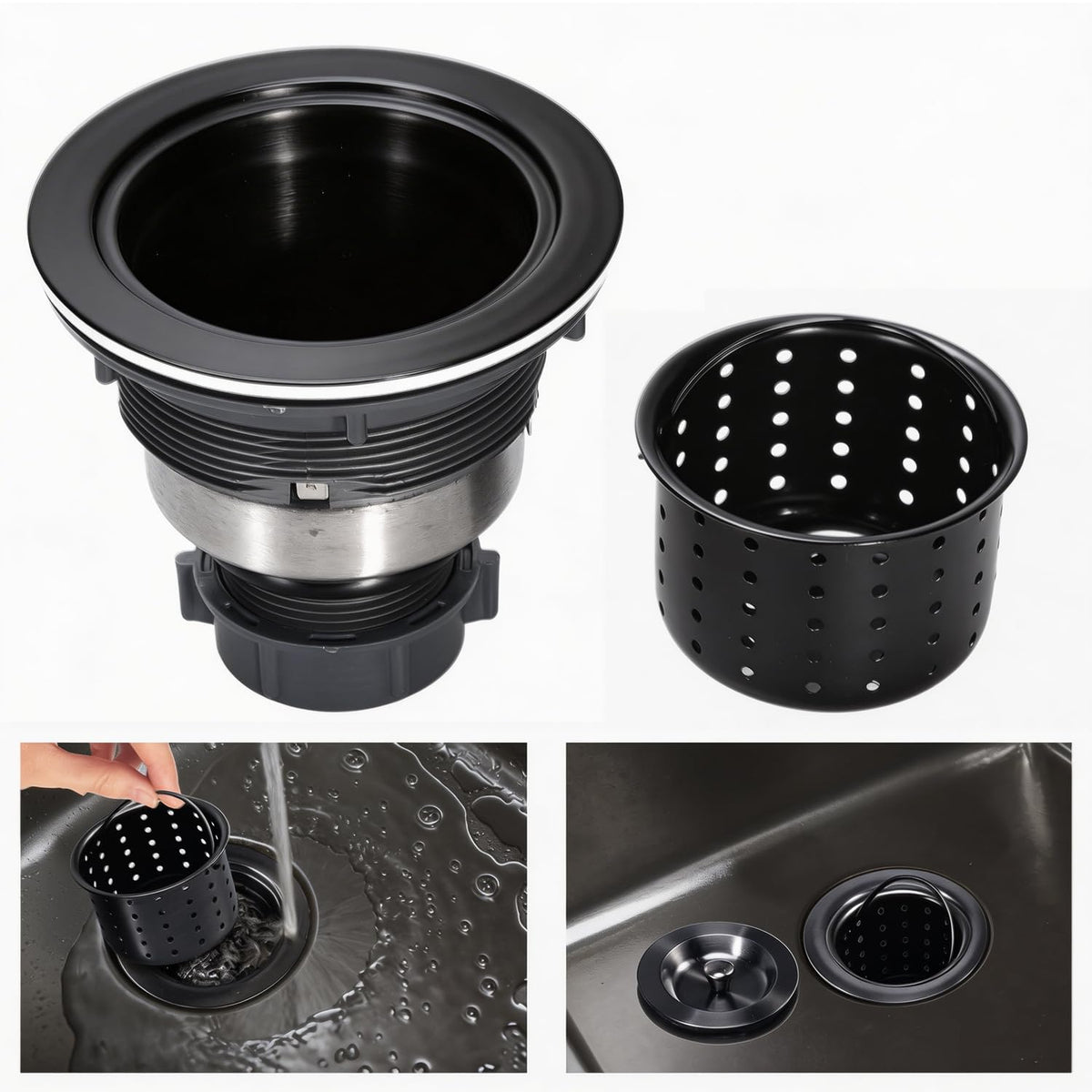 KONE sealing lid helps regulate water flow during draining.
