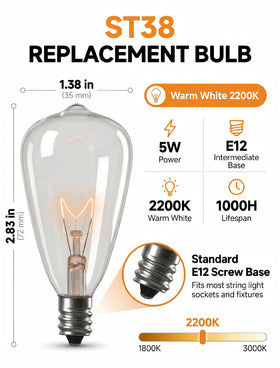 Konictom ST38 bulbs in socket for easy, reliable lighting.
