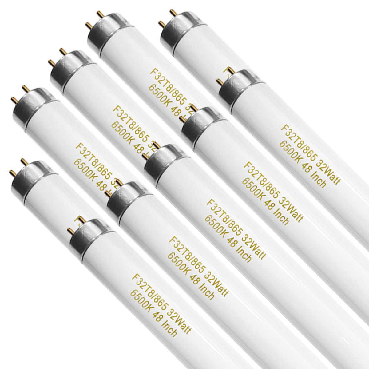 Konideke 10-pack F32T8 bulbs deliver bright daylight at 6500K.
