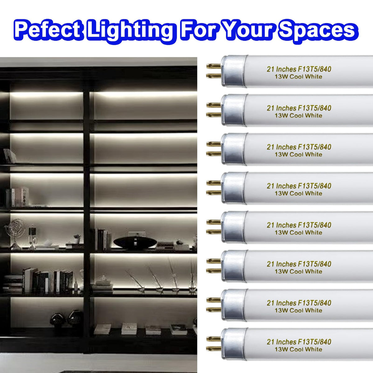 Konideke 21-inch length fits standard under-cabinet fixtures.