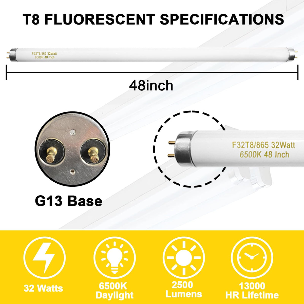Konideke 32W 2500 lumen T8 bulb for high visibility in spaces
