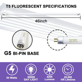 Konideke 54W high-output T5 tube with G5 base for bright efficiency