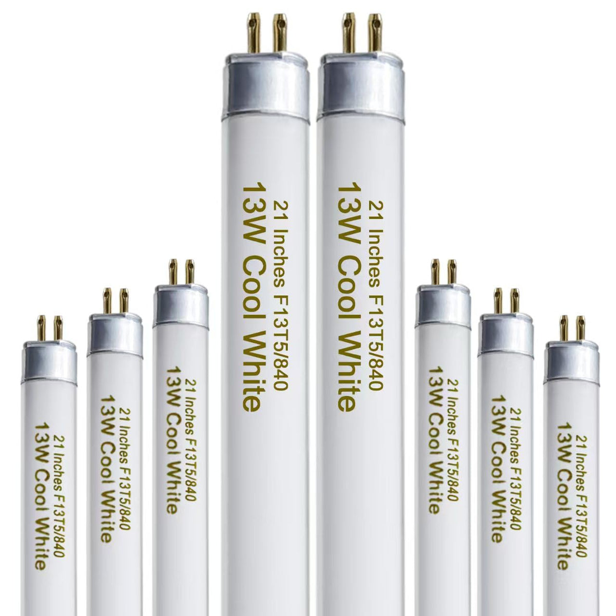 Konideke 8-pack 21-inch T5 bulbs for reliable under-cabinet lighting.