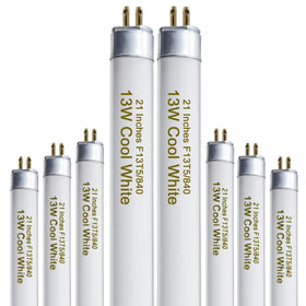 Konideke 8-pack 21-inch T5 bulbs for reliable under-cabinet lighting.