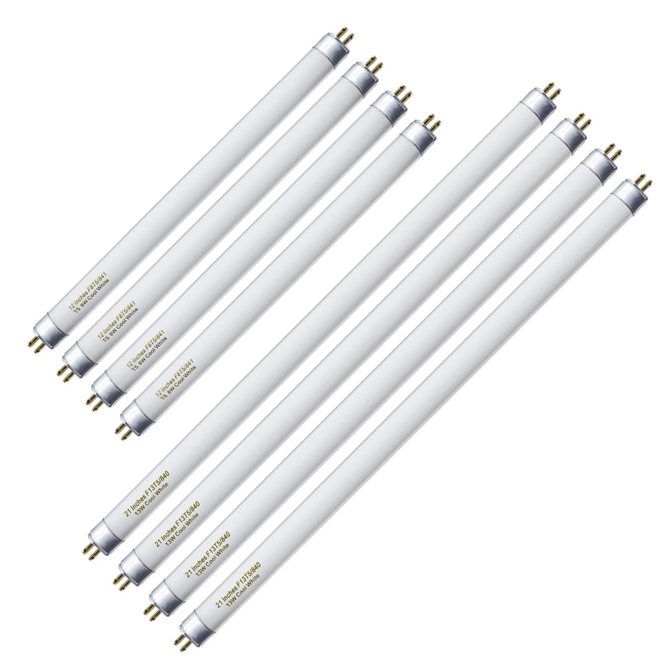 Konideke under-cabinet T5 12in 8W tube for bright, energy-efficient task lighting.