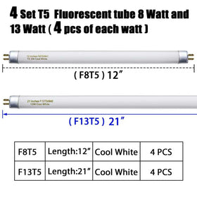 Konideke under-cabinet T5 21in 13W tube for strong, uniform illumination in larger spaces.