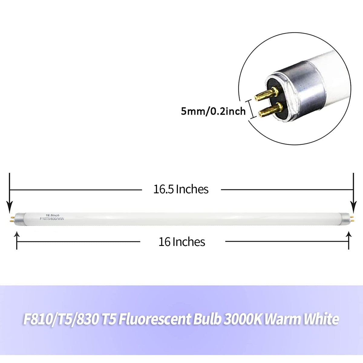 Konideke warm white 3000K F10T5 bulb, creates soft countertop ambience.