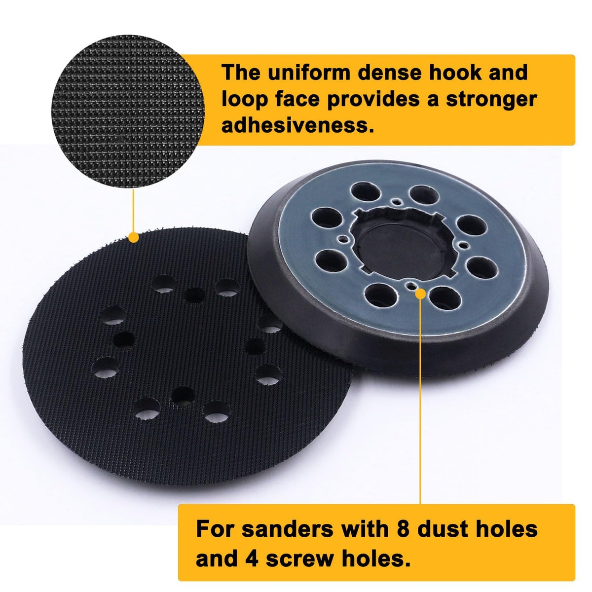 KONIGEEHRE pad installation close-up showing four mounting holes for quick fit.