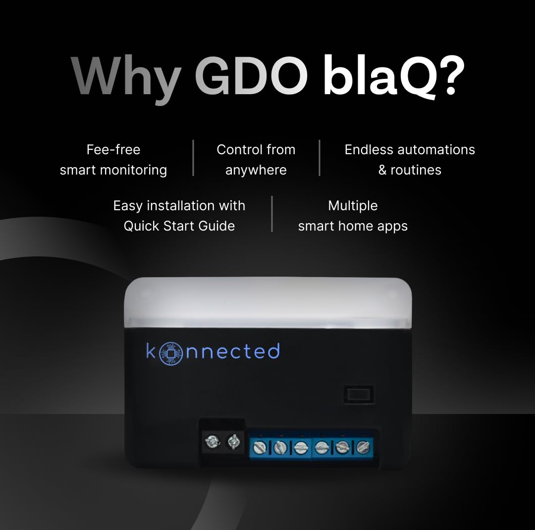 Two-wire setup with Konnected blaQ GDO for simple, reliable installation