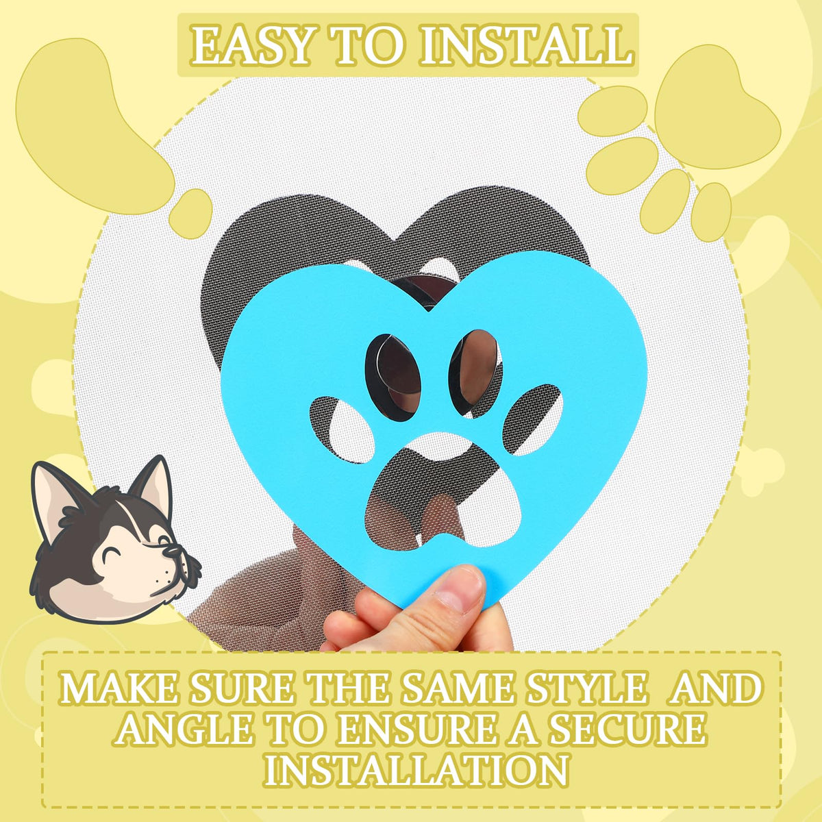 Konohan purple paw print heart screen door magnet brings charm to metal surfaces