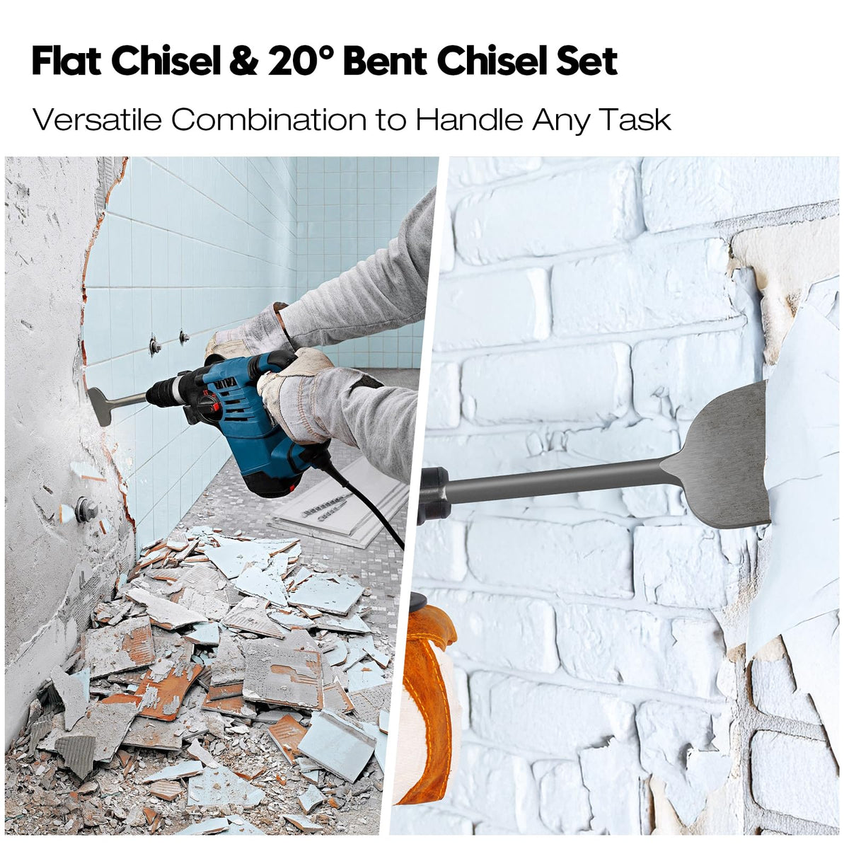 Konvixon 20° bent chisel reaches tight corners with precision