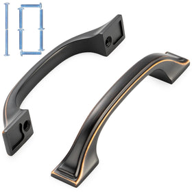 KOOFIZO 10-pack 3-inch oil rubbed bronze cabinet pulls close-up showing durable solid metal