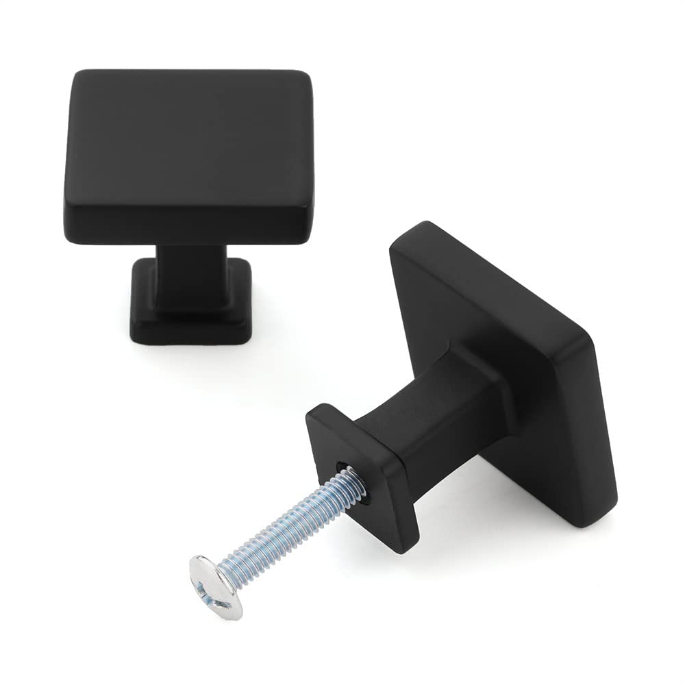 KOOFIZO 10-pack cabinet knobs—bold matte black finish enhances dresser and cupboard styling.