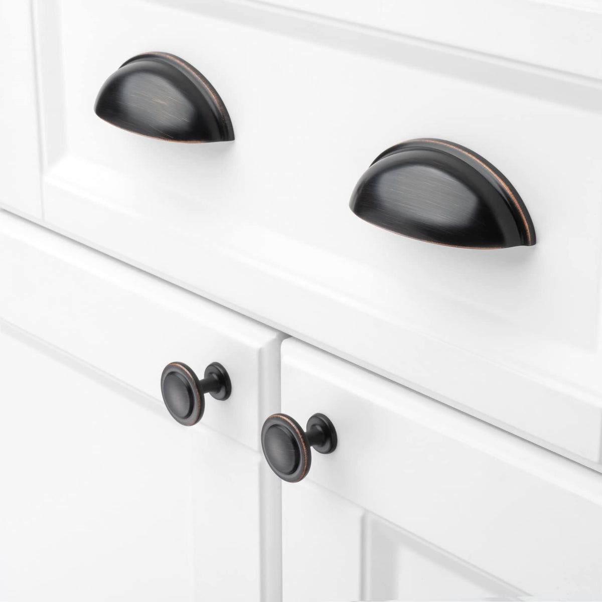 KOOFIZO oil rubbed bronze cabinet knobs for bathroom cupboards with moisture resistance