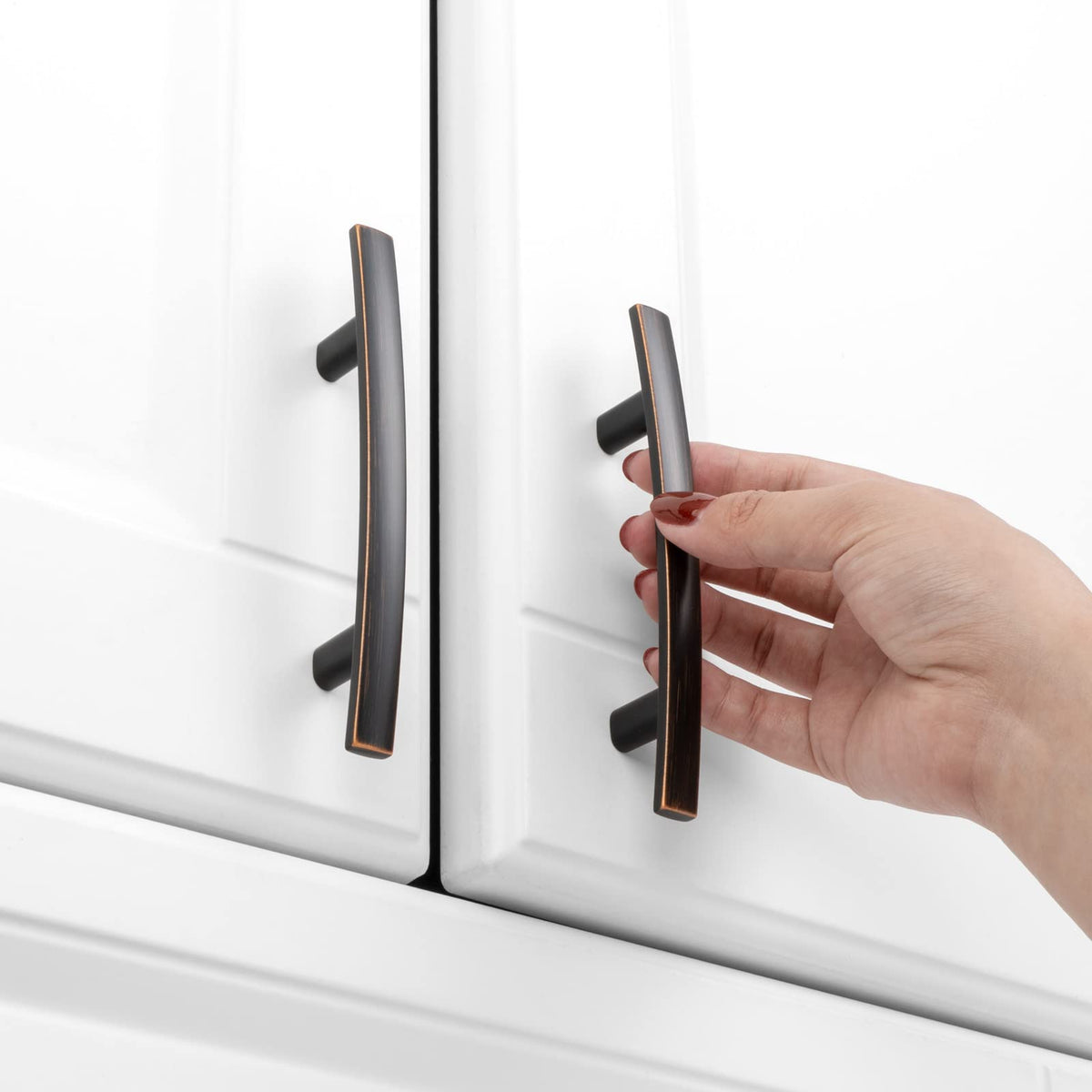 KOOFIZO curved bar bronze pulls ideal for kitchen cabinets