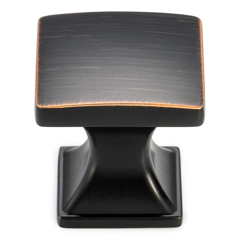 KOOFIZO K09 square knob closeup showing oil rubbed bronze finish for durable cabinetry.