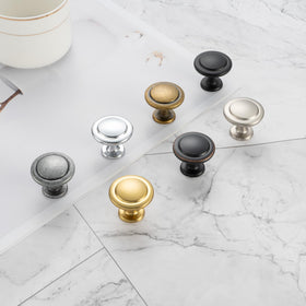 KOOFIZO 1-1/4 inch round cabinet knobs fit standard kitchen cabinet holes