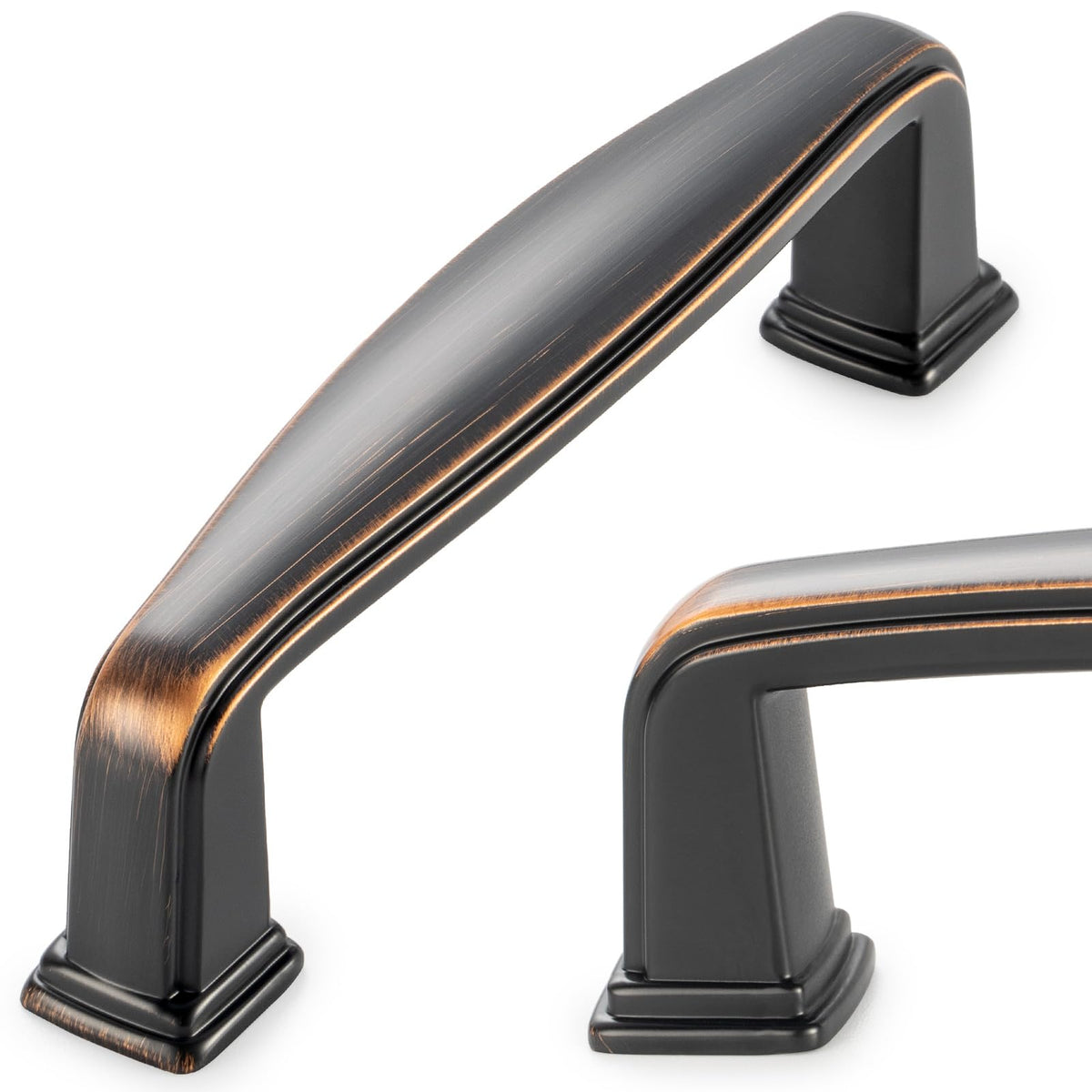 KOOFIZO oil rubbed bronze pull close-up with smooth edge finish.