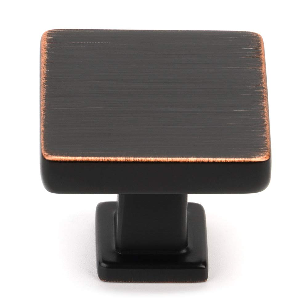 KOOFIZO oil rubbed bronze square knob for durable kitchen cabinets.
