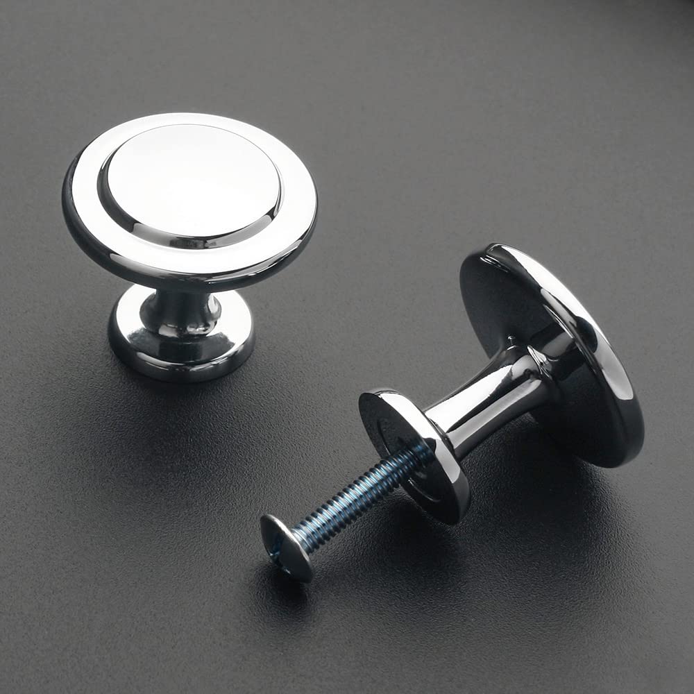 KOOFIZO polished chrome knob on bathroom cabinet surface showing durable finish.