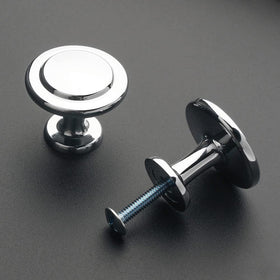 KOOFIZO polished chrome knob on bathroom cabinet surface showing durable finish.