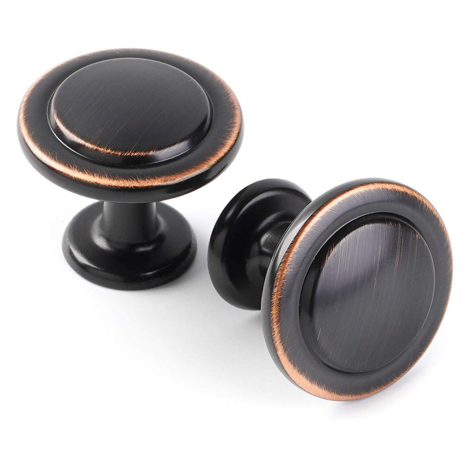 KOOFIZO round knobs in oil rubbed bronze for durable kitchen cabinets