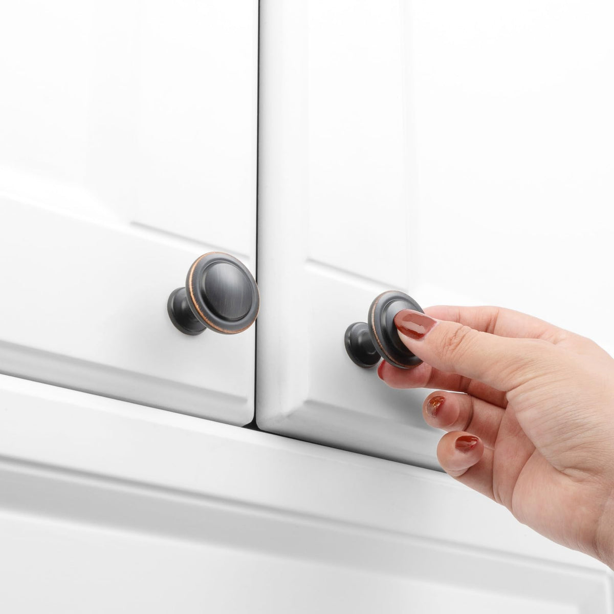 KOOFIZO round metal knobs provide secure grip for dresser and cabinet doors