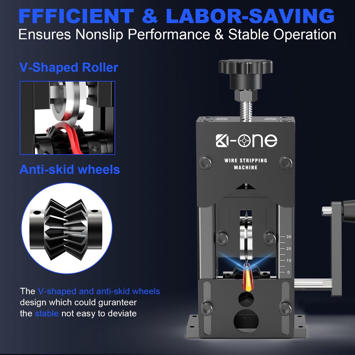 KOONE blade height adjustment enables precise insulation removal on demand.