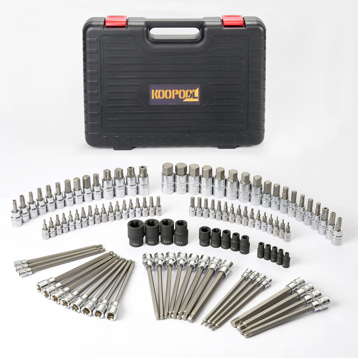 KOOPOOL extra-long Torx bits for deep recessed fasteners.