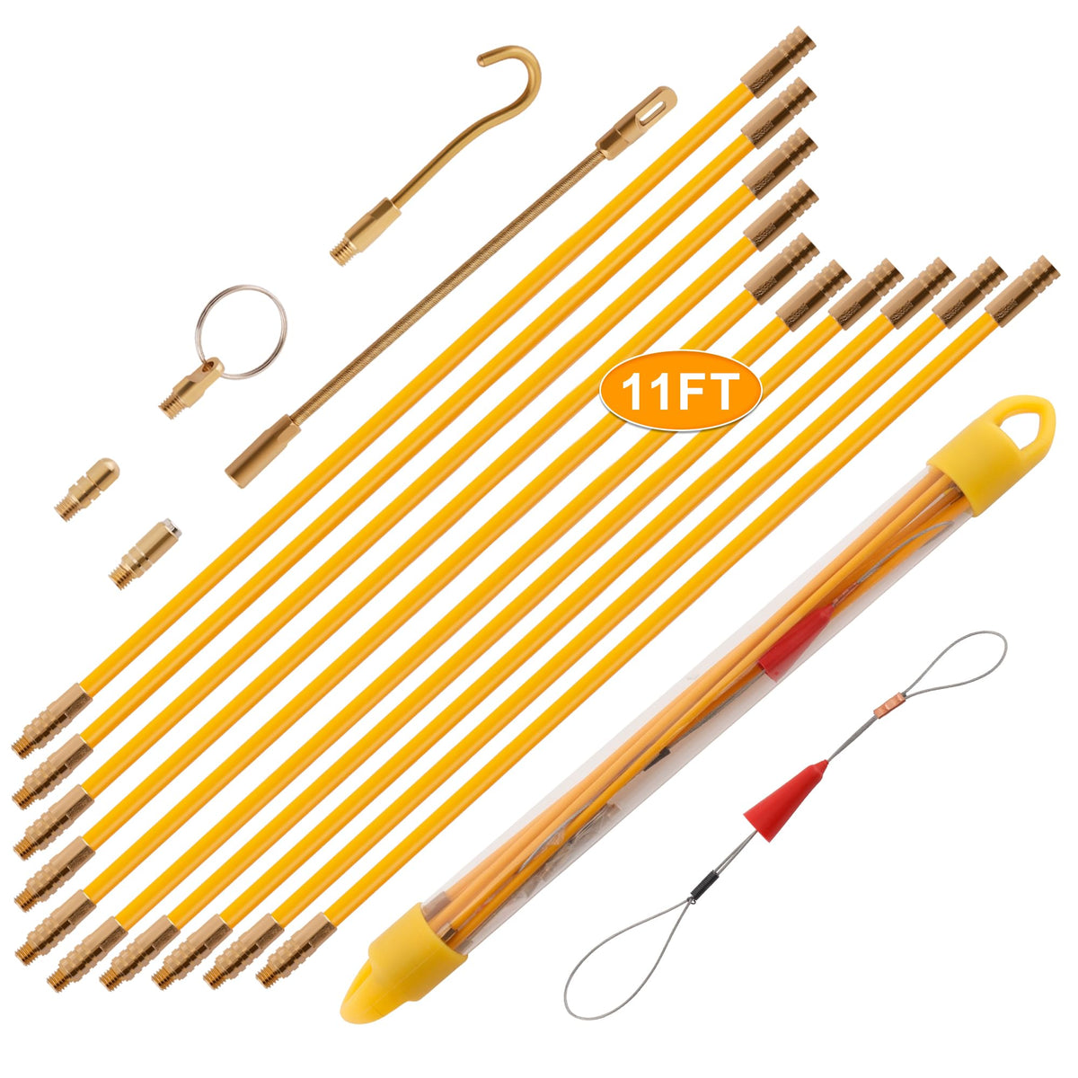 KOOTANS 11ft fiberglass rods kit in case, organized storage for easy transport