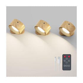 Koopala 3PACK rechargeable LED wall sconce front view shows cordless bedside light ideal for reading