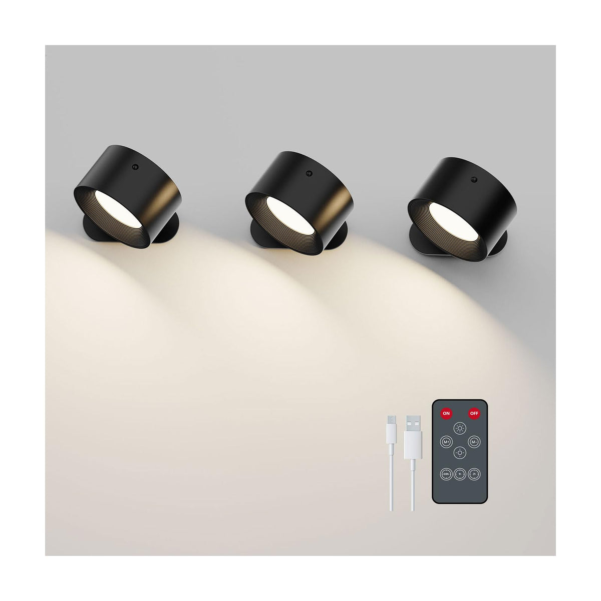 Koopala 3Pack package front showing compact cordless wall sconces for easy setup