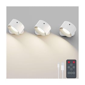Koopala 3Pack rechargeable LED wall sconce with adhesive install for quick setup