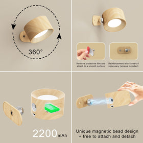 Koopala cordless bedside lamp doubles as a flashlight in power outages.