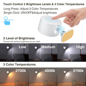 Koopala cordless wall lamp with 360° rotation ideal for bedtime reading