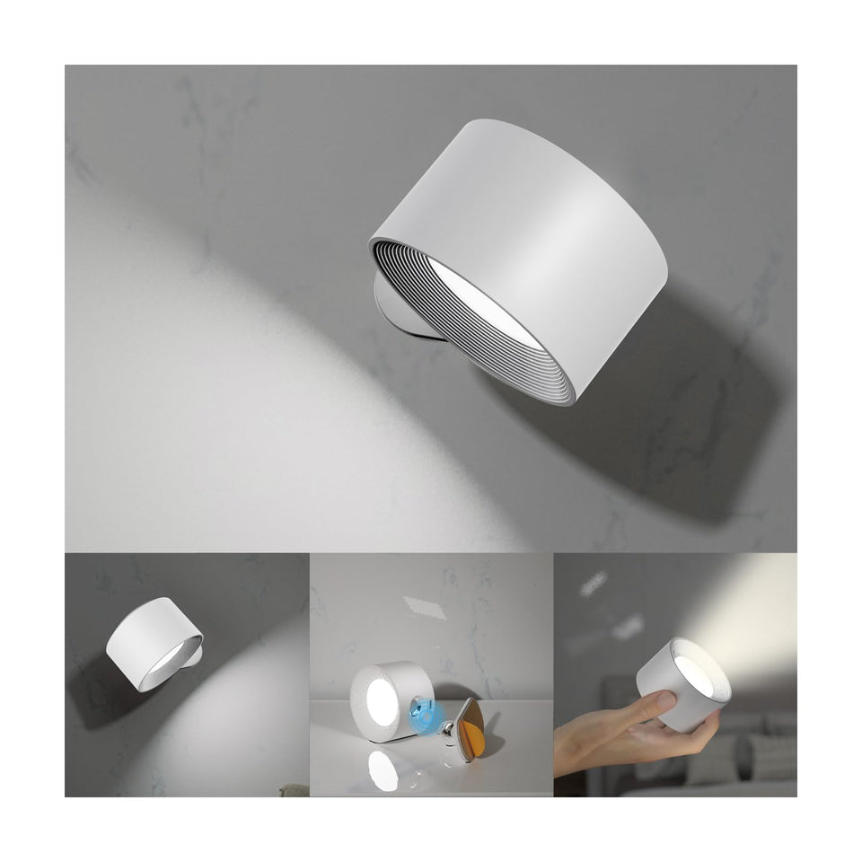 Koopala LED wall sconce with magnetic rotation for bedside reading